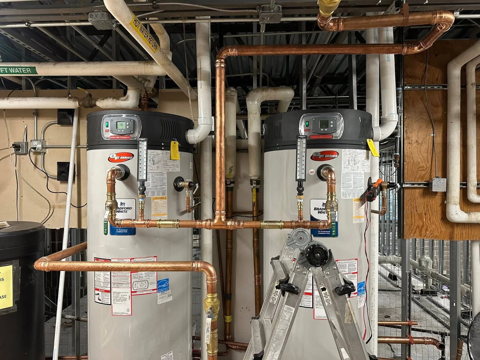 Water heater installation in residential home